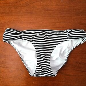 Victoria's Secret Black and White Striped Bikini Bottom S